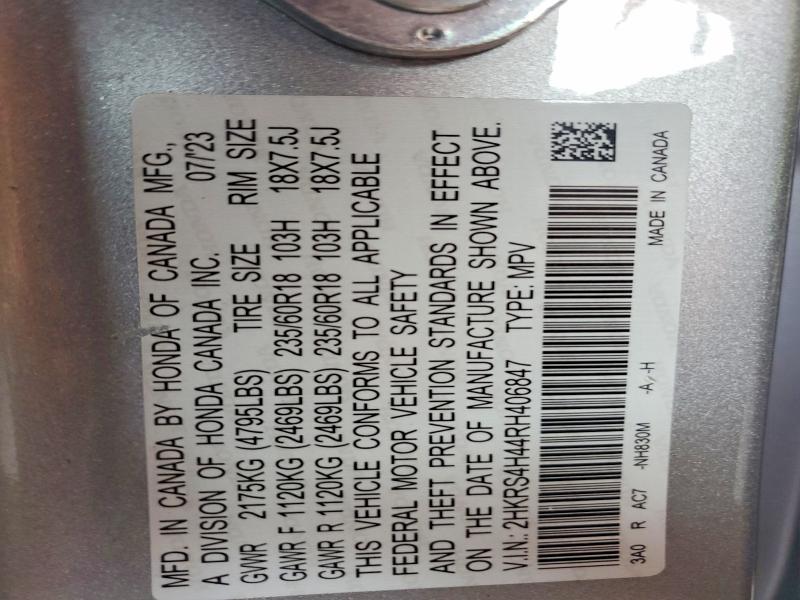 Photo 14 from auction – 2024 HONDA CR-V with VIN 2HKRS4H44RH406847