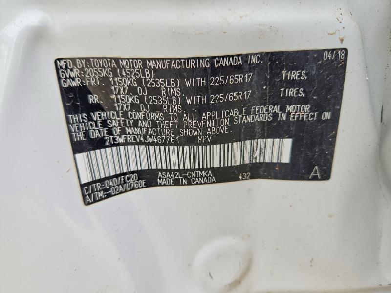 Photo 14 from auction – 2018 TOYOTA RAV4 with VIN 2T3WFREV4JW467761