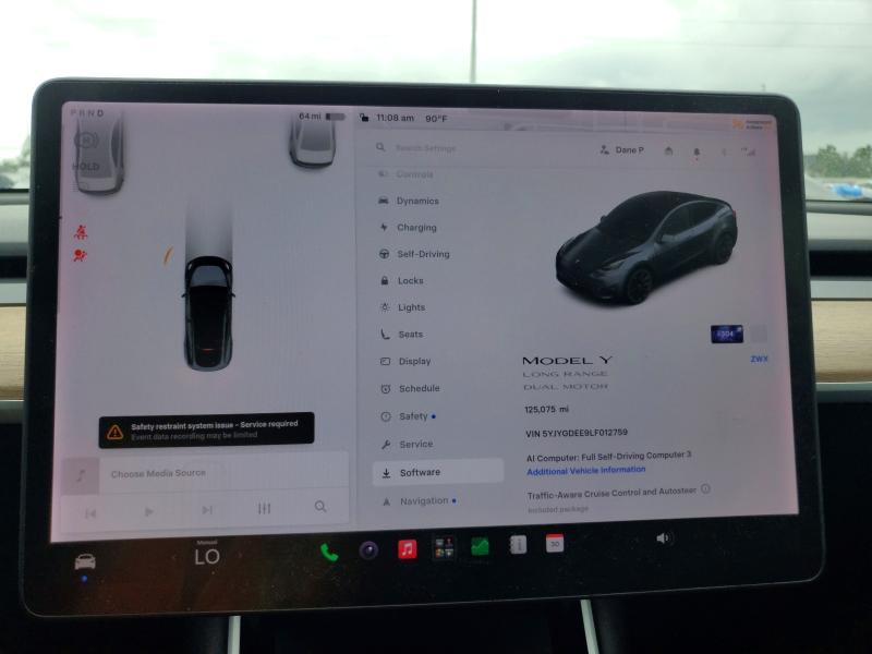 Photo 9 from auction – 2020 TESLA MODEL Y with VIN 5YJYGDEE9LF012759
