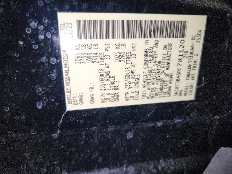 Photo 14 from auction – 2023 NISSAN ROGUE with VIN 5N1BT3BA6PC781120