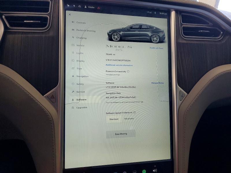 Photo 9 from auction – 2013 TESLA MODEL S with VIN 5YJSA1CN8DFP26294