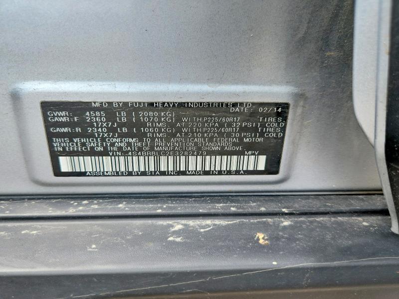 Photo 14 from auction – 2014 SUBARU OUTBACK with VIN 4S4BRBLC2E3282479