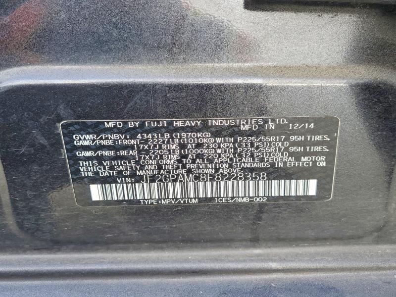 Photo 14 from auction – 2015 SUBARU XV CROSSTREK with VIN JF2GPAMC8F8228358