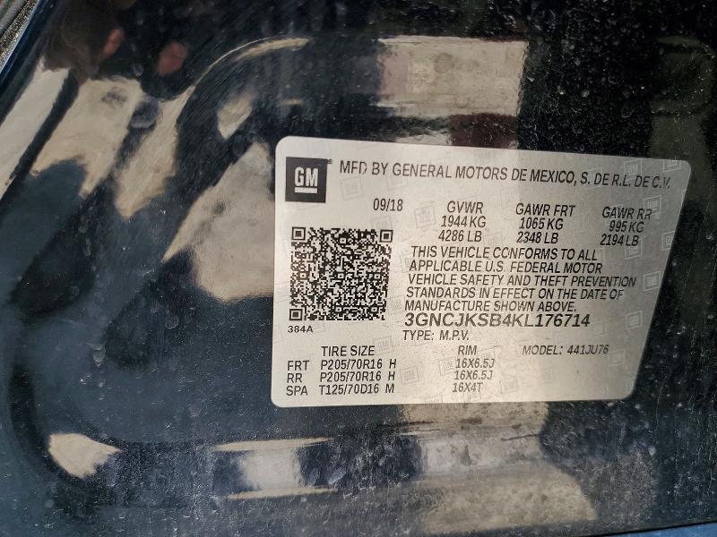 Photo 14 from auction – 2019 CHEVROLET TRAX with VIN 3GNCJKSB4KL176714