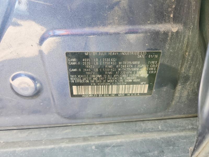 Photo 14 from auction – 2016 SUBARU OUTBACK with VIN 4S4BSBNC3G3283354