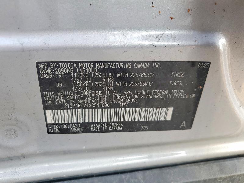 Photo 14 from auction – 2025 TOYOTA RAV4 with VIN 2T3P1RFV4SC511696