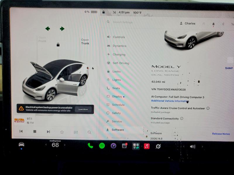 Photo 9 from auction – 2022 TESLA MODEL Y with VIN 7SAYGDEE4NA013028