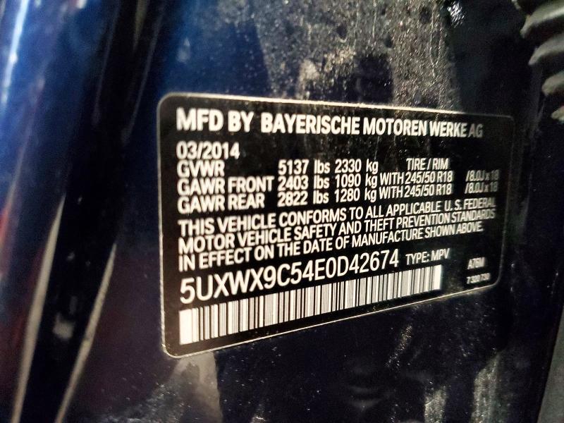 Photo 14 from auction – 2014 BMW X3 with VIN 5UXWX9C54E0D42674
