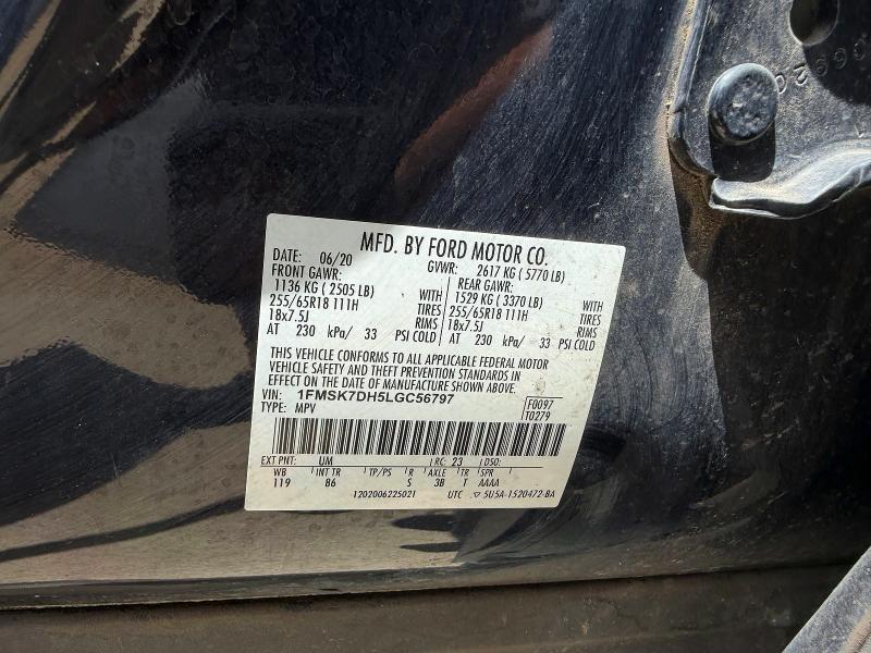 Photo 10 from auction – 2020 FORD EXPLORER with VIN 1FMSK7DH5LGC56797