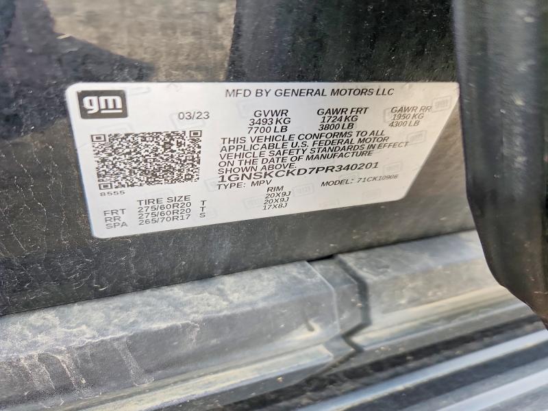 Photo 14 from auction – 2023 CHEVROLET SUBURBAN with VIN 1GNSKCKD7PR340201