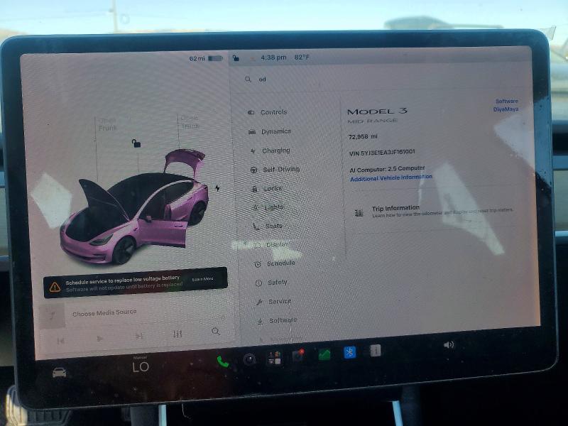 Photo 9 from auction – 2018 TESLA MODEL 3 with VIN 5YJ3E1EA3JF161001