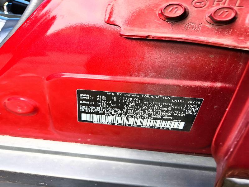 Photo 14 from auction – 2019 SUBARU OUTBACK with VIN 4S4BSANC4K3241228