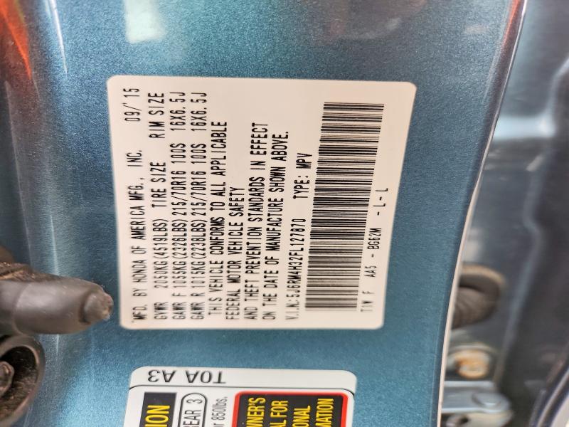 Photo 14 from auction – 2015 HONDA CR-V with VIN 5J6RM4H32FL127870