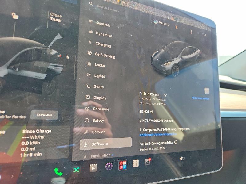 Photo 9 from auction – 2024 TESLA MODEL Y with VIN 7SAYGDEE9RF065005