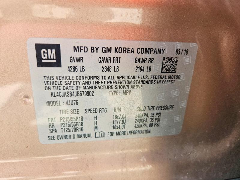 Photo 14 from auction – 2018 BUICK ENCORE with VIN KL4CJASB4JB679902