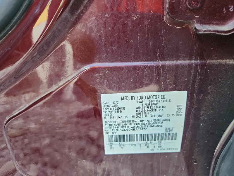 Zdjęcie 14 z aukcji – 2022 FORD EDGE z VIN 2FMPK4J99NBA17877