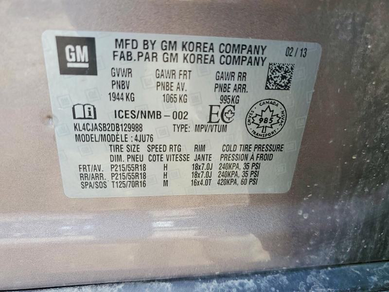 Photo 14 from auction – 2013 BUICK ENCORE with VIN KL4CJASB2DB129988
