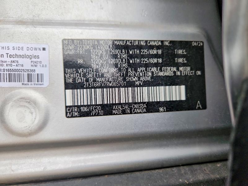 Photo 14 from auction – 2024 TOYOTA RAV4 with VIN 2T3T6RFV7RW065701