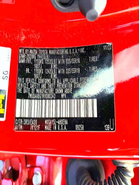 Photo 14 from auction – 2024 TOYOTA COROLLA CROSS with VIN 7MUDAABG1RV080343
