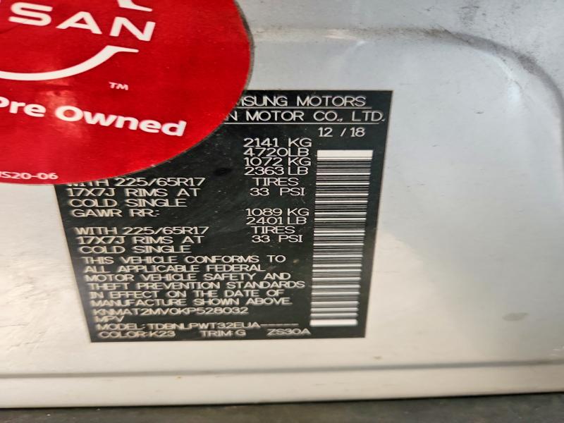 Photo 14 from auction – 2019 NISSAN ROGUE with VIN KNMAT2MV0KP528032