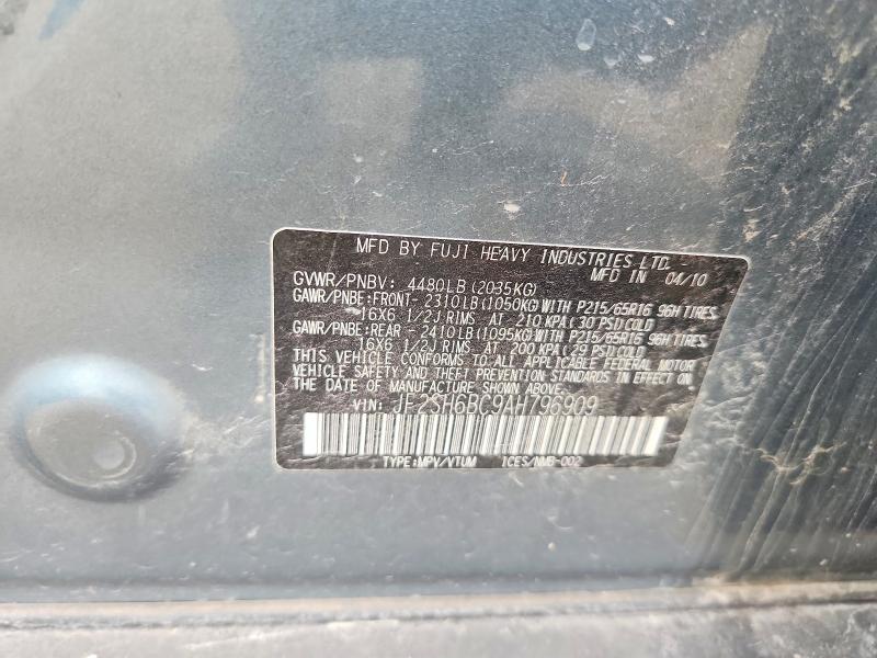 Photo 14 from auction – 2010 SUBARU FORESTER with VIN JF2SH6BC9AH796909