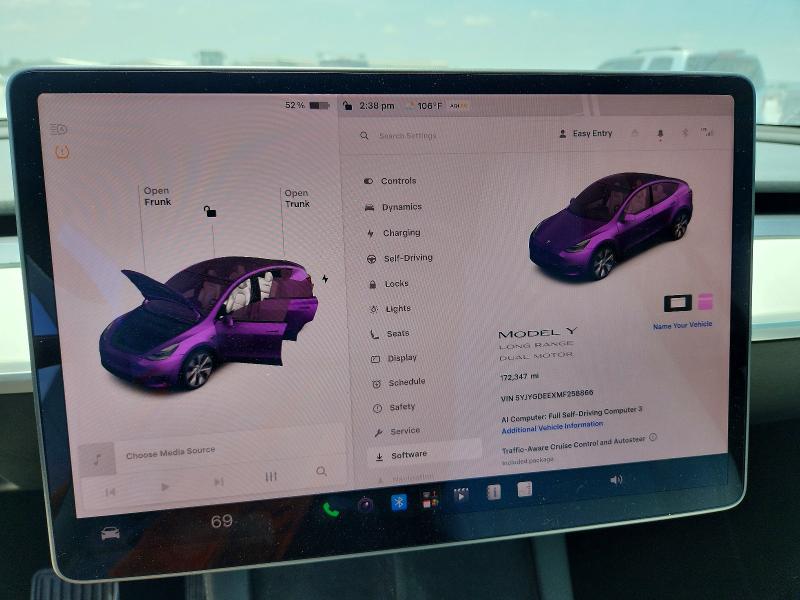 Photo 9 from auction – 2021 TESLA MODEL Y with VIN 5YJYGDEEXMF258866