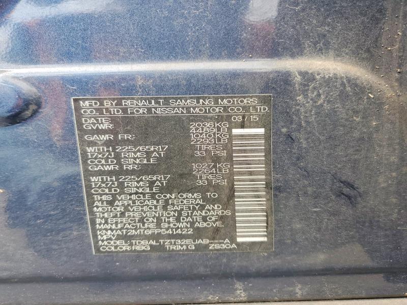 Photo 14 from auction – 2015 NISSAN ROGUE with VIN KNMAT2MT6FP541422