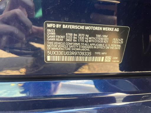 Photo 14 from auction – 2024 BMW X5 with VIN 5UX33EU03R9T09335