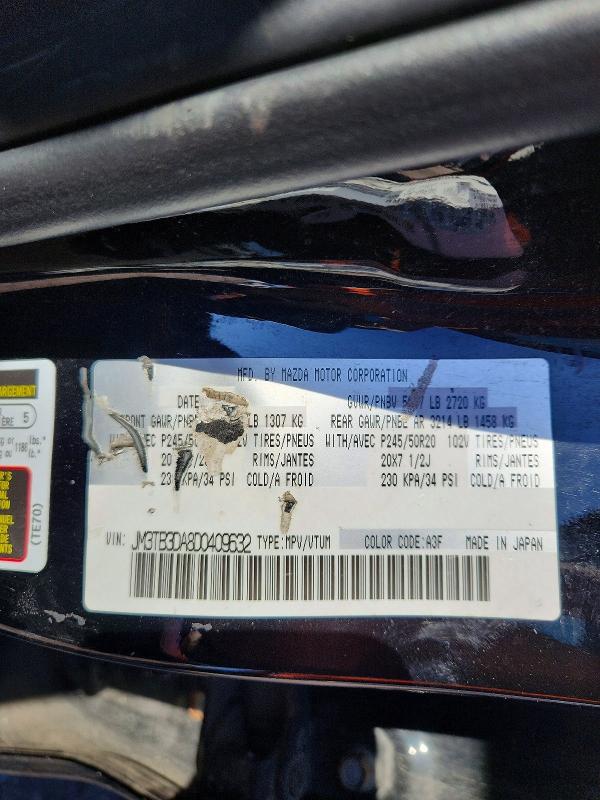 Photo 14 from auction – 2013 MAZDA CX-9 with VIN JM3TB3DA8D0409632