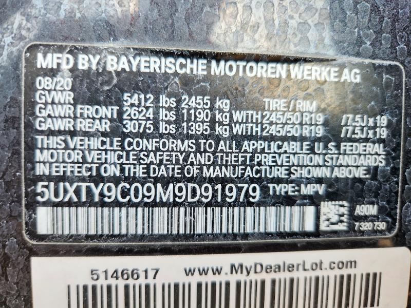 Photo 14 from auction – 2021 BMW X3 with VIN 5UXTY9C09M9D91979