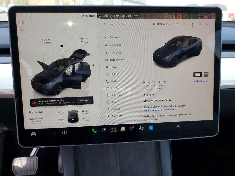 Photo 9 from auction – 2024 TESLA MODEL Y with VIN 7SAYGDEE0RF064244