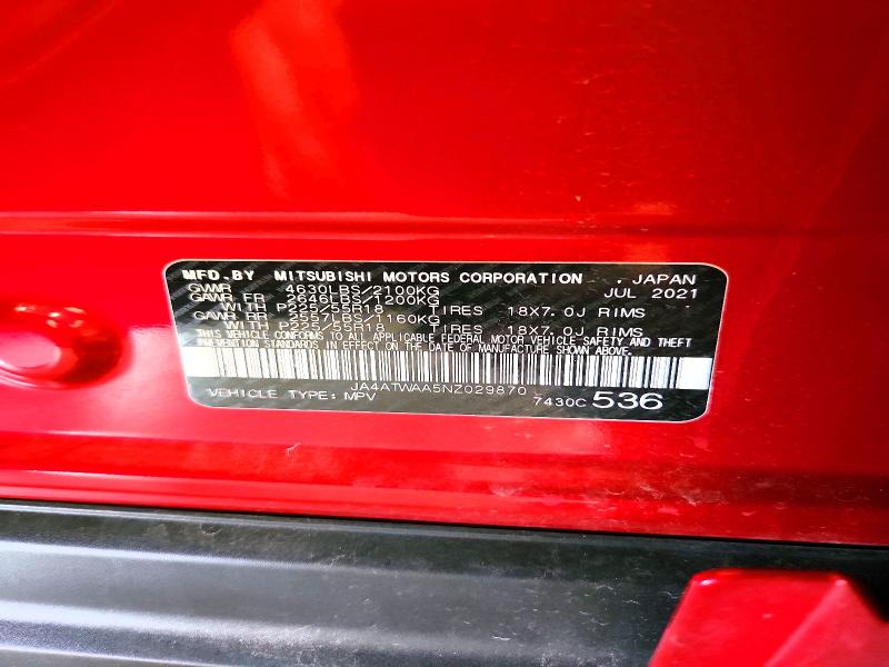 Foto 14 de la subasta – 2022 MITSUBISHI ECLIPSE CROSS con VIN JA4ATWAA5NZ029870