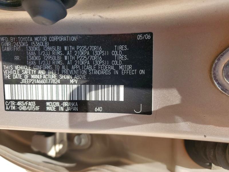 Zdjęcie 14 z aukcji – 2006 TOYOTA HIGHLANDER z VIN JTEEP21A660177824