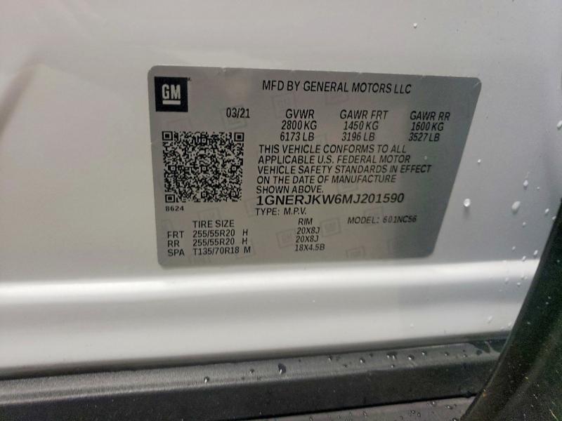 Photo 14 from auction – 2021 CHEVROLET TRAVERSE with VIN 1GNERJKW6MJ201590