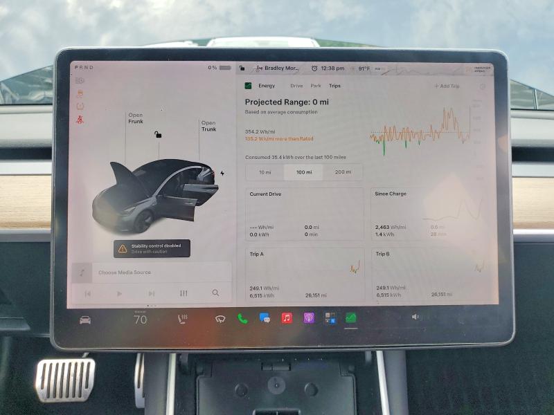 Photo 9 from auction – 2019 TESLA MODEL 3 with VIN 5YJ3E1EAXKF427017