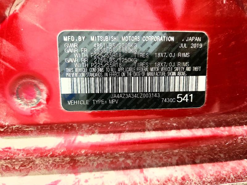 Photo 14 from auction – 2020 MITSUBISHI OUTLANDER with VIN JA4AZ3A34LZ003143