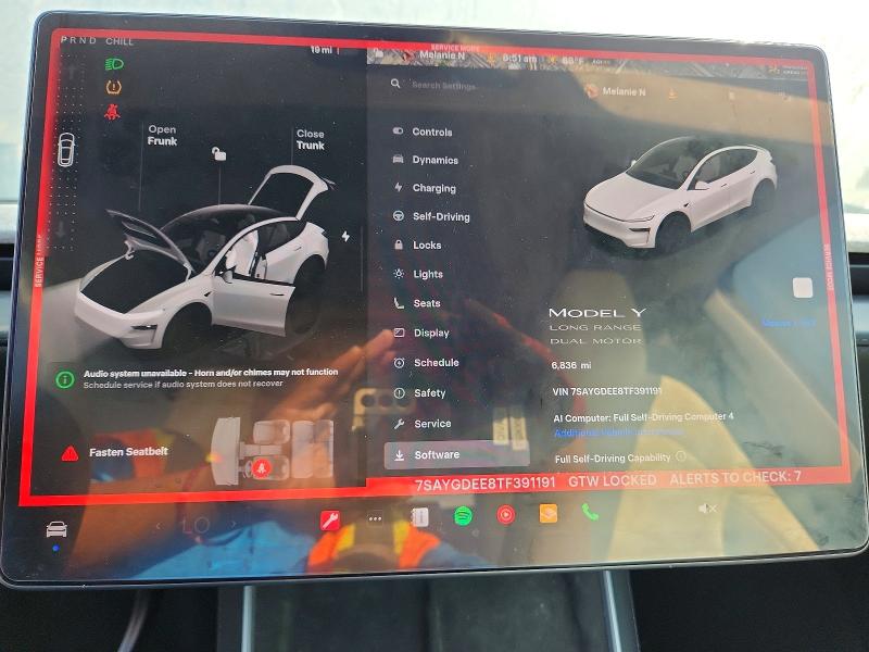 Photo 9 from auction – 2026 TESLA MODEL Y with VIN 7SAYGDEE8TF391191