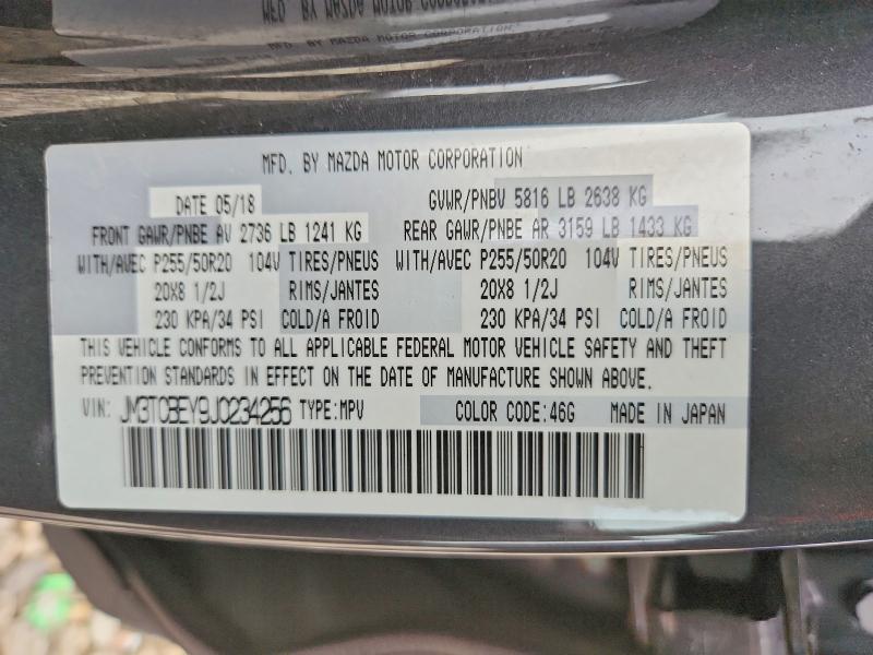 Photo 14 from auction – 2018 MAZDA CX-9 with VIN JM3TCBEY9J0234256