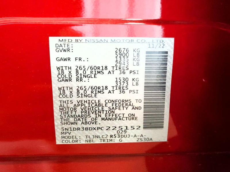Photo 14 from auction – 2023 NISSAN PATHFINDER with VIN 5N1DR3BDXPC225152