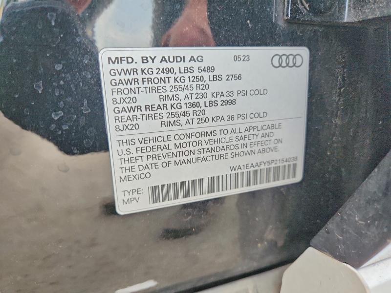 Photo 14 from auction – 2023 AUDI Q5 with VIN WA1EAAFY5P2154038