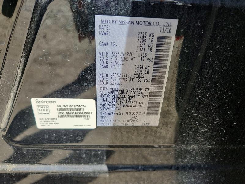 Photo 14 from auction – 2017 NISSAN PATHFINDER with VIN 5N1DR2MN5HC638226