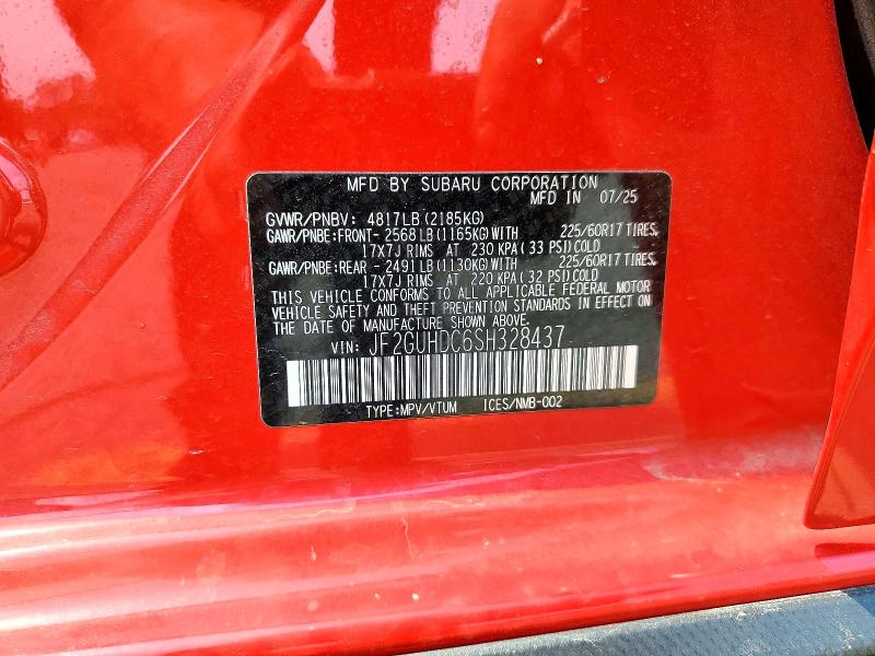 Foto 14 de la subasta – 2025 SUBARU CROSSTREK con VIN JF2GUHDC6SH328437
