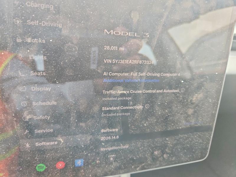 Photo 9 from auction – 2024 TESLA MODEL 3 with VIN 5YJ3E1EA2RF873334