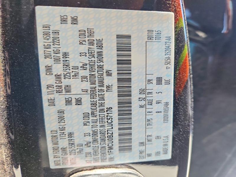 Photo 14 from auction – 2020 FORD ESCAPE with VIN 1FMCU0BZ7LUC57176
