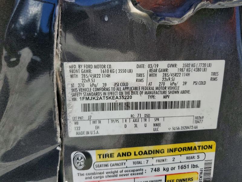 Photo 14 from auction – 2019 FORD EXPEDITION with VIN 1FMJK2AT5KEA35220