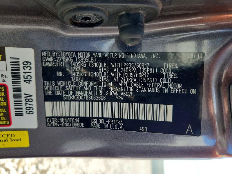 Photo 14 from auction – 2011 TOYOTA SIENNA with VIN 5TDKK3DC7BS063606