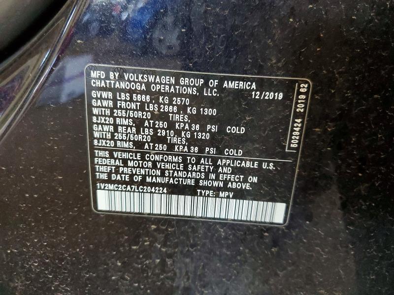 Снимка 14 от търг – 2020 VOLKSWAGEN ATLAS CROSS SPORT с VIN 1V2MC2CA7LC204224