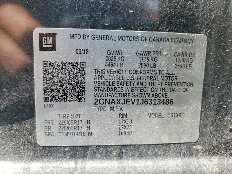 Photo 14 from auction – 2018 CHEVROLET EQUINOX with VIN 2GNAXJEV1J6313486