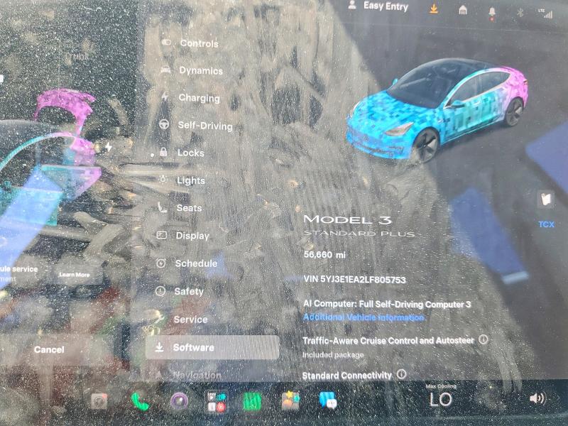 Photo 9 from auction – 2020 TESLA MODEL 3 with VIN 5YJ3E1EA2LF805753