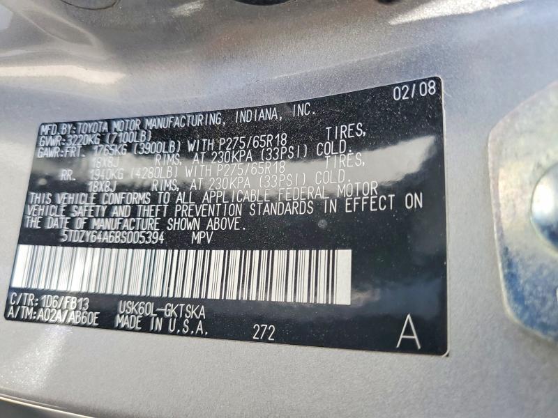 Photo 14 from auction – 2008 TOYOTA SEQUOIA with VIN 5TDZY64A68S005394